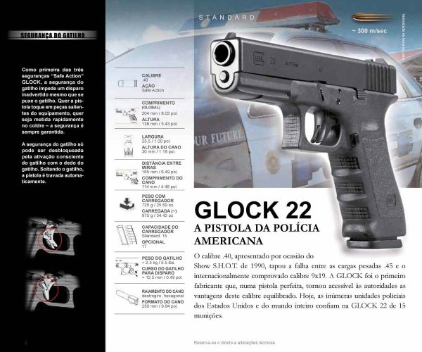 Pistola Glock G22 Gen 5- Calibre .40 ACP 15+1 Oxidada - Image 4
