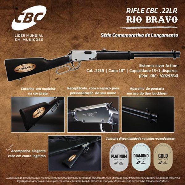 Rifle CBC Rio Bravo - Lever Action - 22 Lr 18'' (Edição Comemorativa) - Exclusiva - Image 4